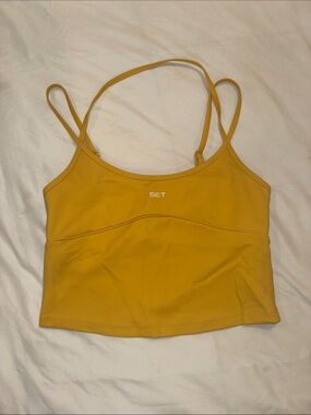 SET Active State Fair Yellow Cropped Tank Top